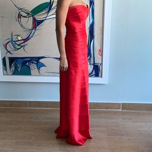 BCBGMaxAzria Strapless Red Dress